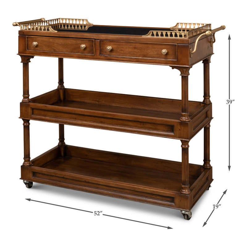 Capital Serving Cart Fruitwood Finish