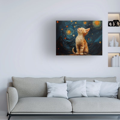 Bolog Shawna Stewart Starry Night Kitten Canvas Art