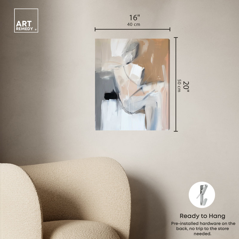 Elegant Abstract Bohemian Canvas Wall Art in Gallery Wrapped Frame, 16" x 20"