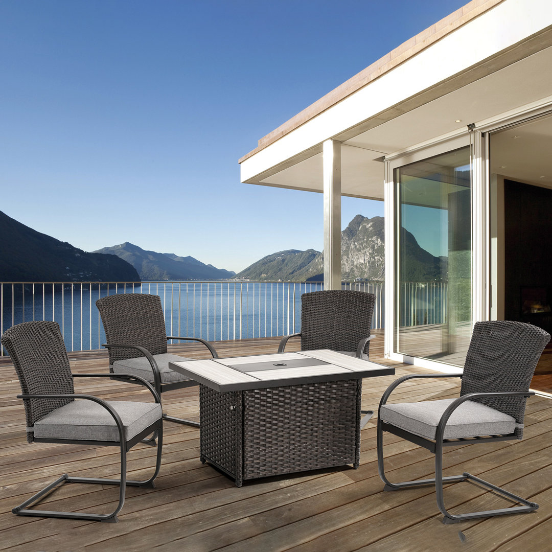 Metal 4 - Person Seating Group with Cushions Latitude Run®