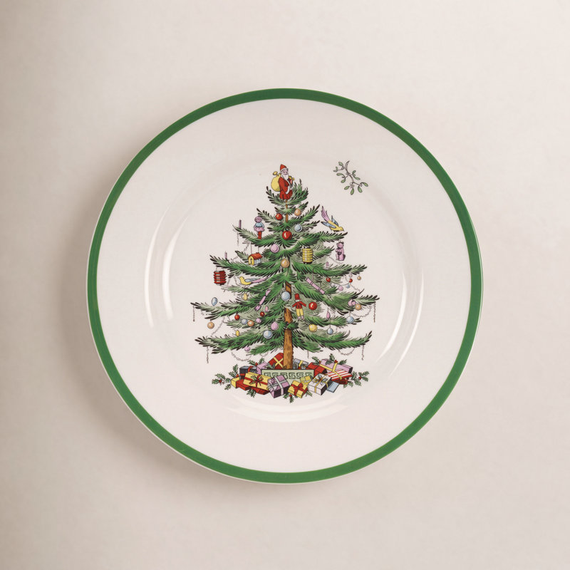 Assiette à dîner arbre de Noël 10,5 po Spode