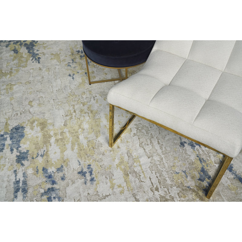 Laureno Hand Knotted Area Rug, Rectangle 10' x 14'
