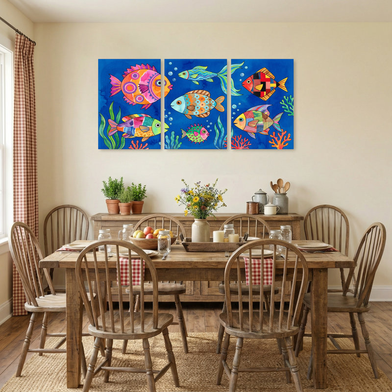 Animaux, ensemble de 3 reproductions d'art sur toile, H 18 po x l 36 po