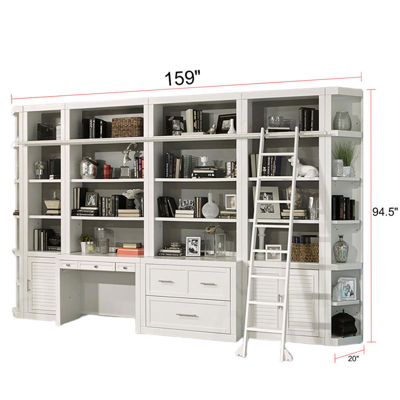 Nicoletti 9 Piece Library Wall with Adjustable Shelves