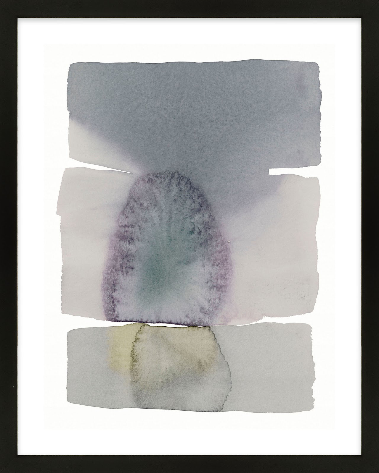 Gray On Gray 5 by Jacques Pilon, Black Framed, 25" H x 20" W