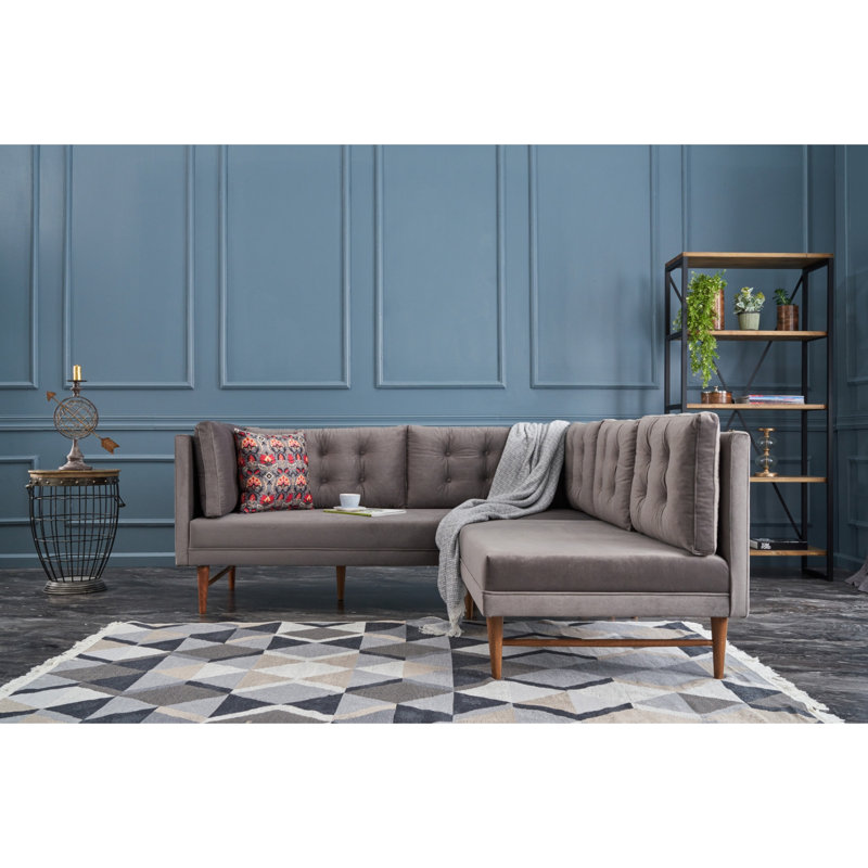 Canapé modulaire Gaberiel, 100 % polyester gris