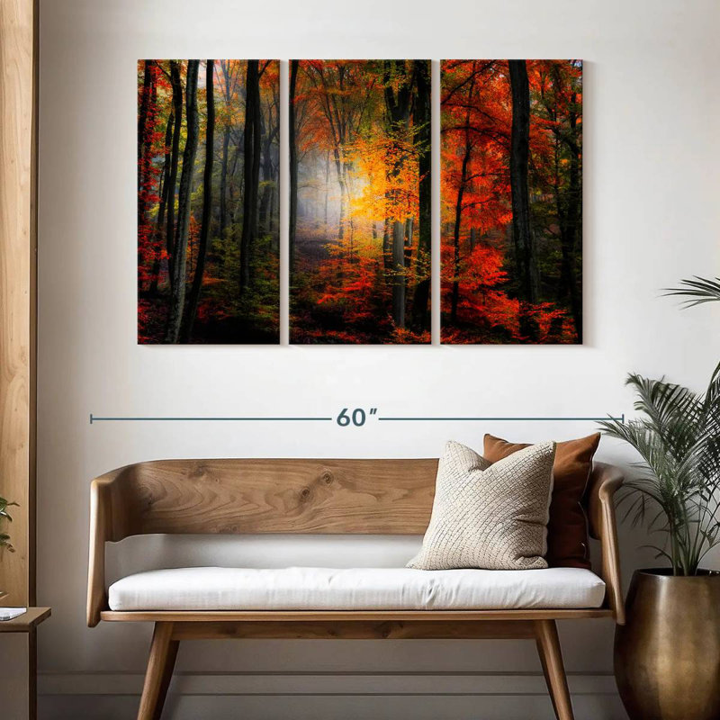 Alvord Foggy Forest In Fall, 32" H x 50" W