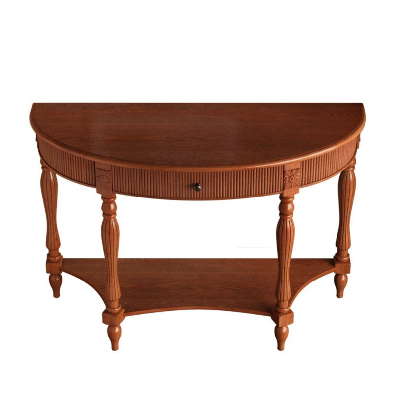 Console de 45 po en demi-lune Farmhouse, Brun rustique