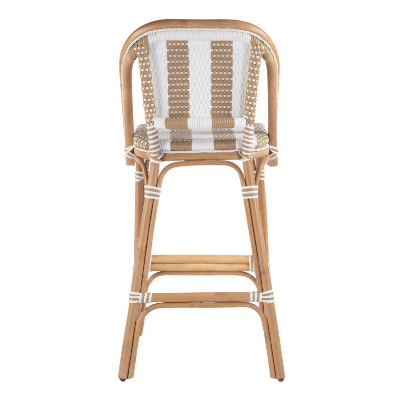 28" Bar Stool, Beige/White