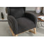 Chaise berçante en tissu Teddy avec pieds en bois paquet-1168145328
