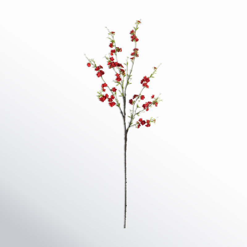 38'' Faux Cherry Blossom Branch, Red