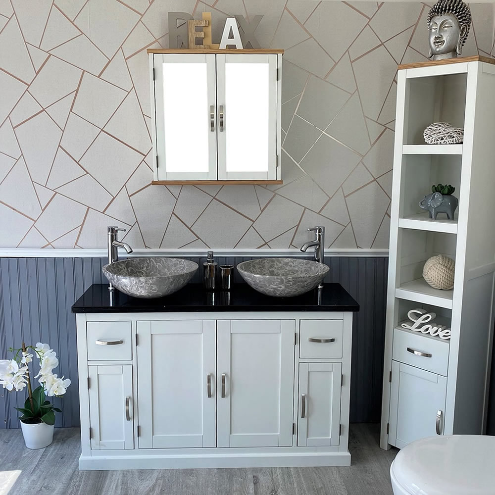 Buskirk 1230mm Bathroom Vanity with Vessel Stone Basin