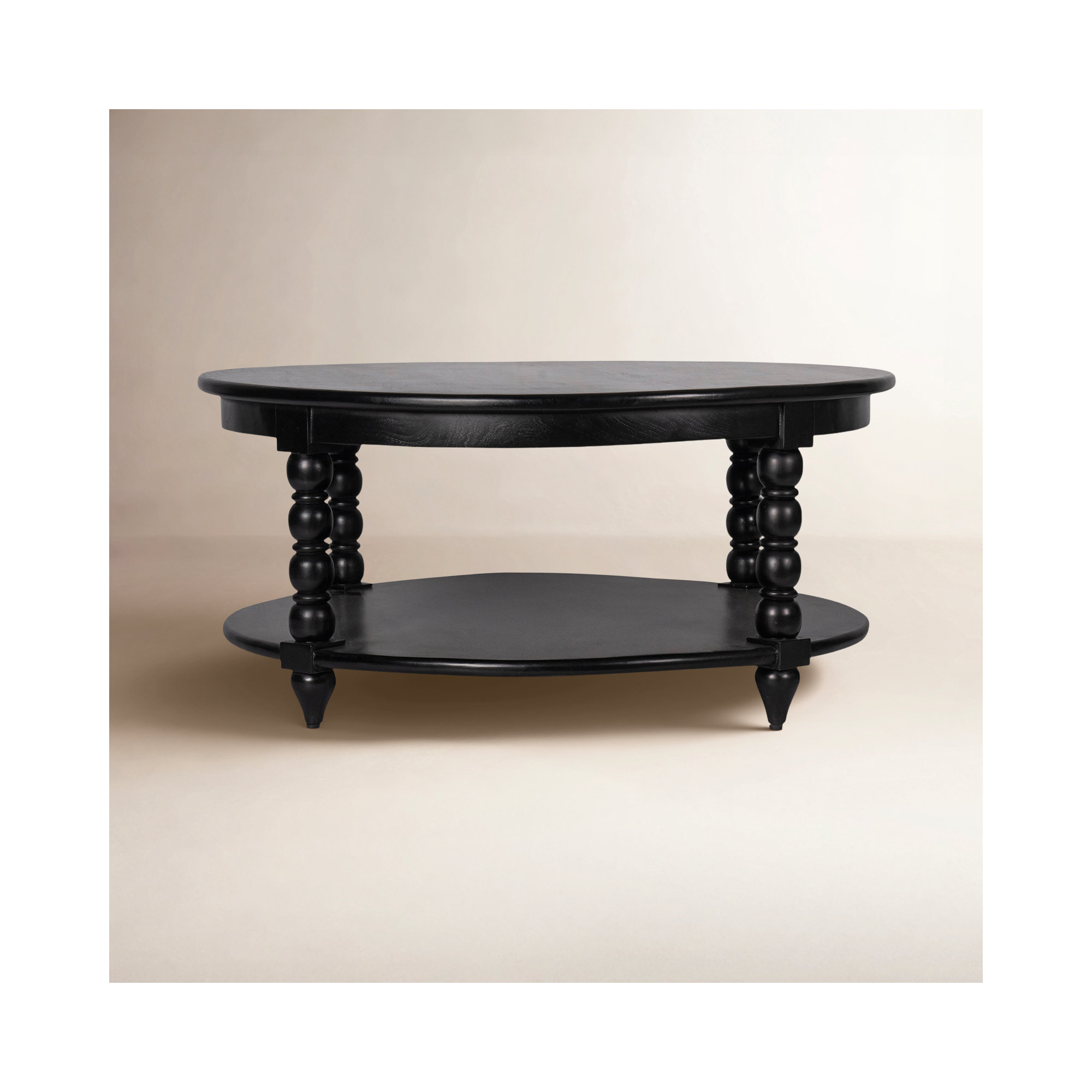 Isabel Spindle Round Coffee Table, Black