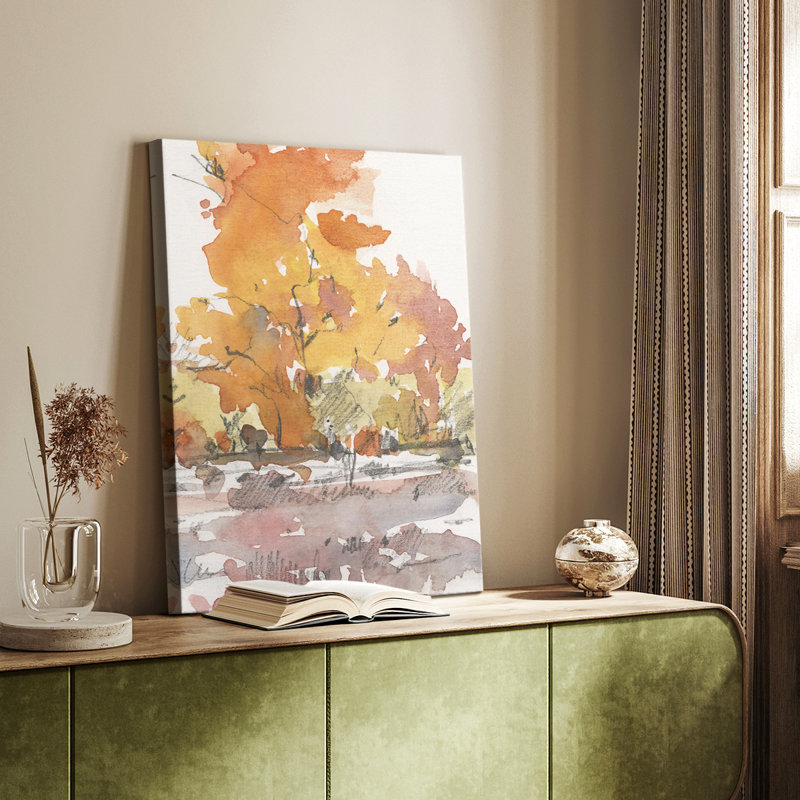 Aquarelle, dessin de Treeline II - galerie Cavas sur mesure, H 18 po x l 12 po