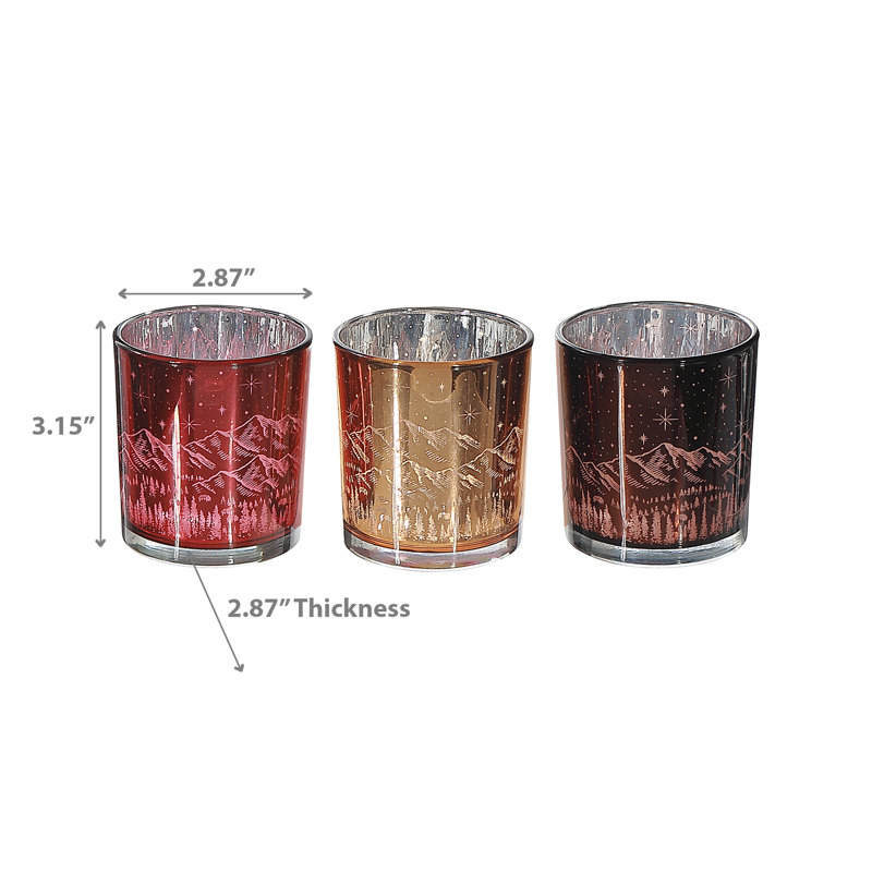 Photophore en verre Midnight Forest - ensemble de 3