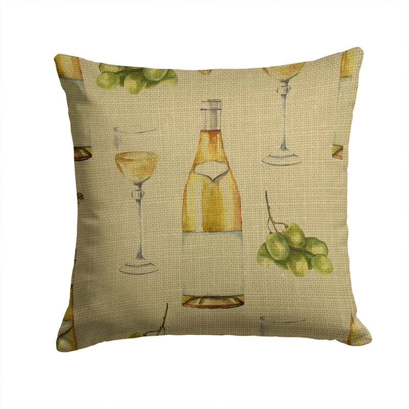 Coussin décoratif intérieur/extérieur vin on lin, 14 po x 14 po