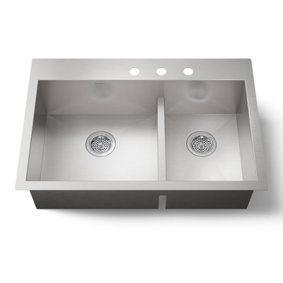 Vault 33" L x 22" W Drop-In Kitchen Sink with 3 Faucet Holes