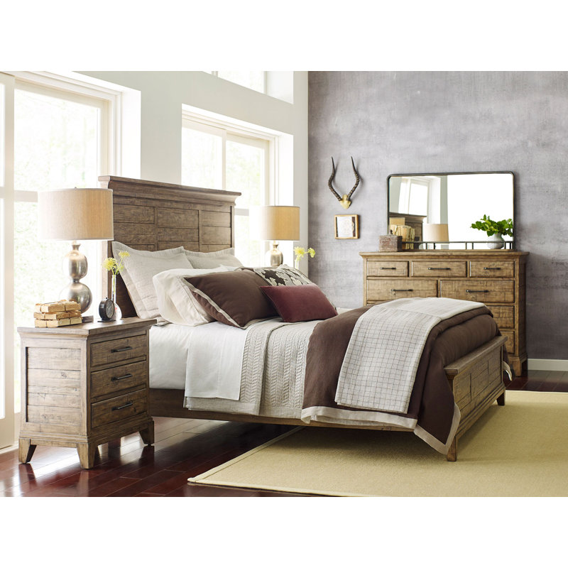Camilly Solid Wood Panel Bed, California King