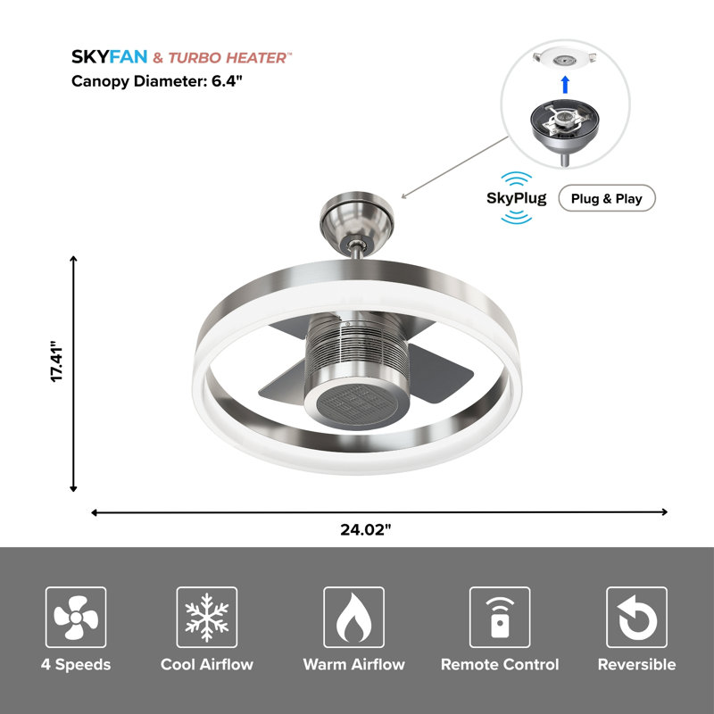 Ventilateur SkyFan Turbo, Nickel brossé