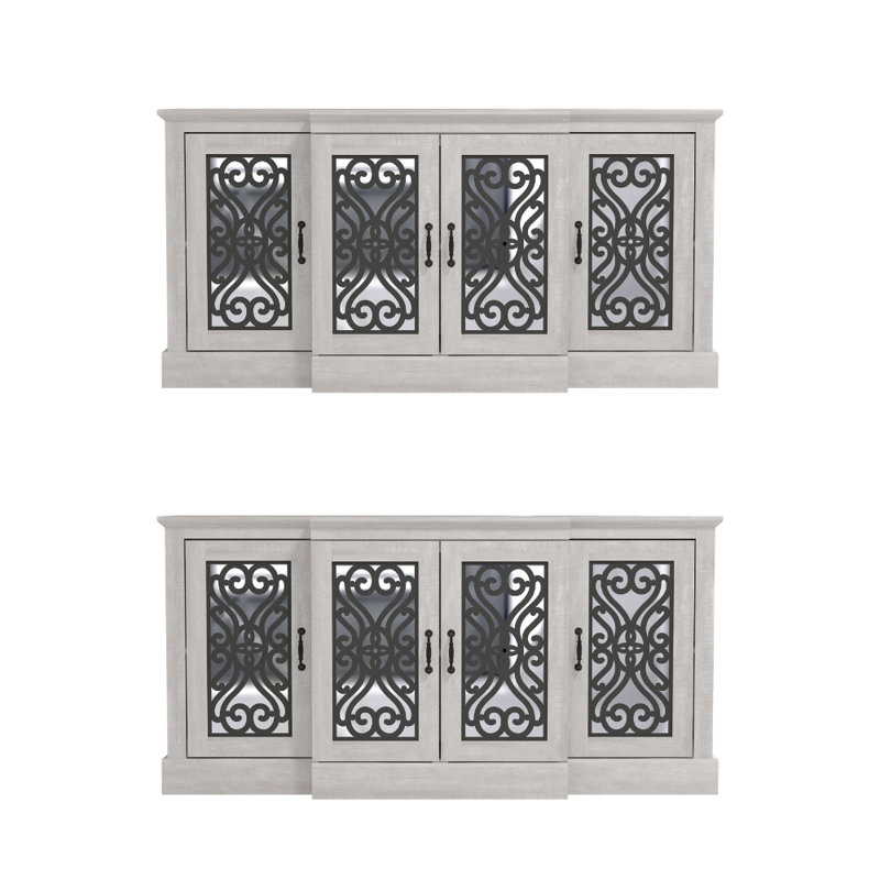 Ariba Transitional Sideboard Set Of 2, Dusty Gray Oak