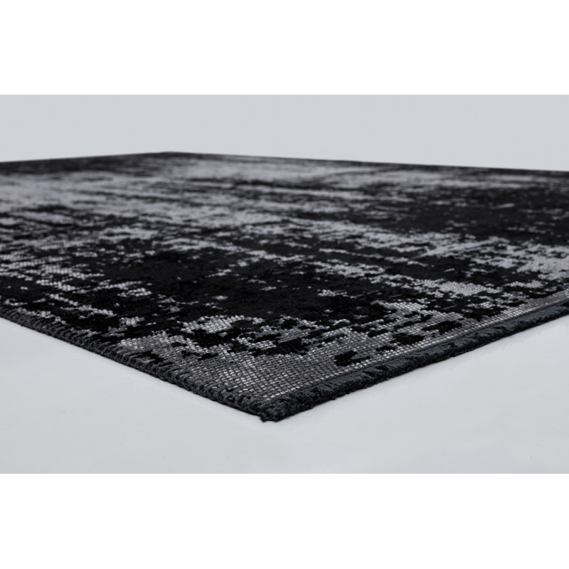 Rapture Black Gray Luxury Area Rug, Rectangle 7'10" x 9'10"