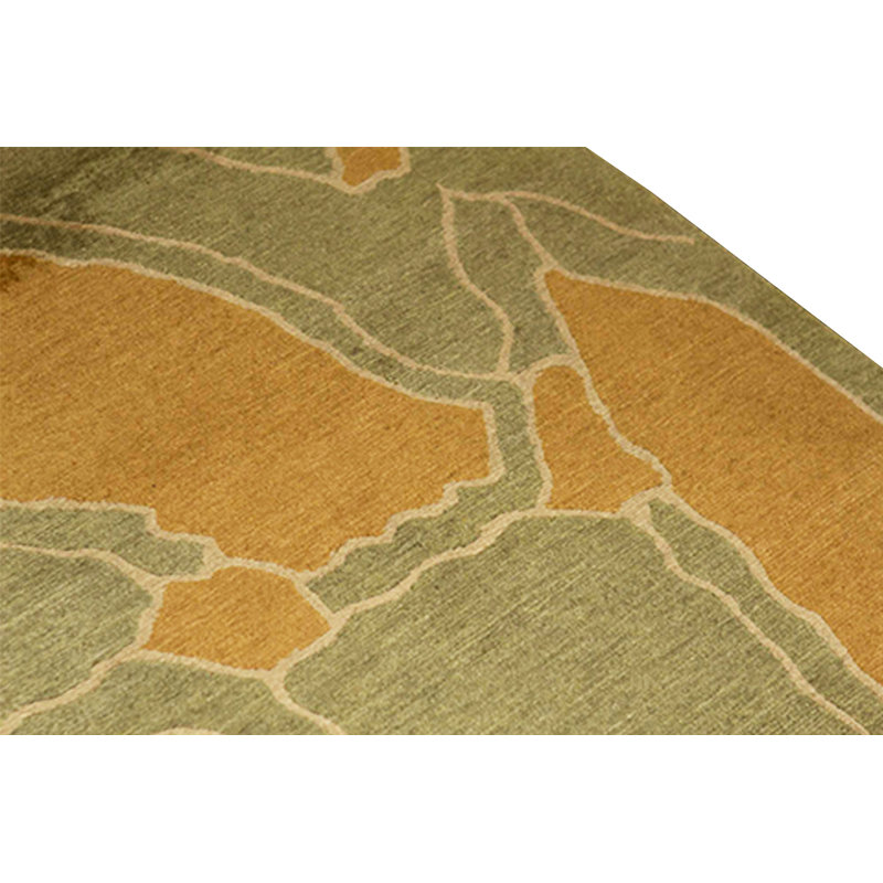 Tapis orange et vert noué à la main de haute qualité