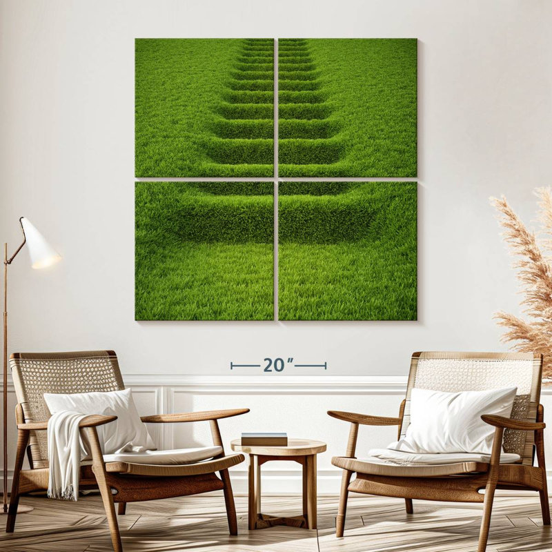 Lilie, herbe abstraite, H 57 po x l 57 po