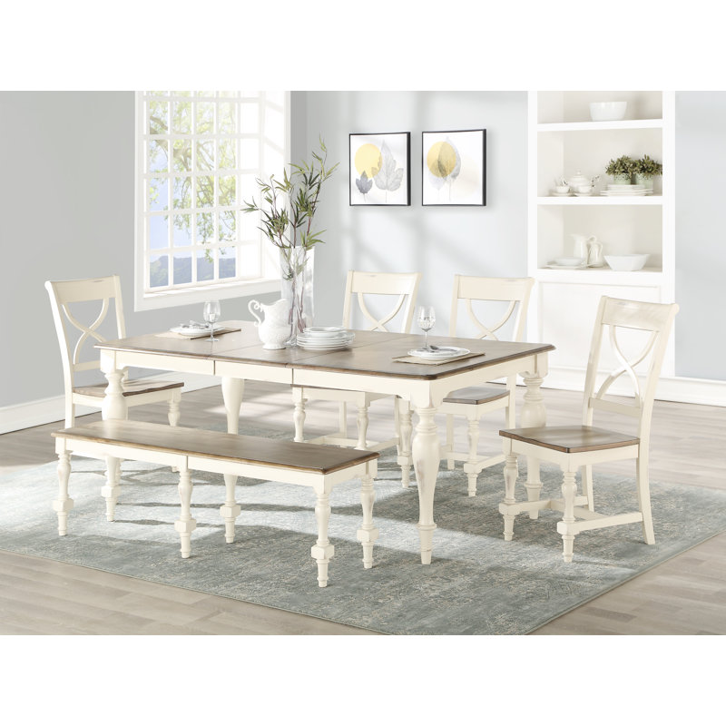 Iestyn Extendable Four Leg Dining Table, White