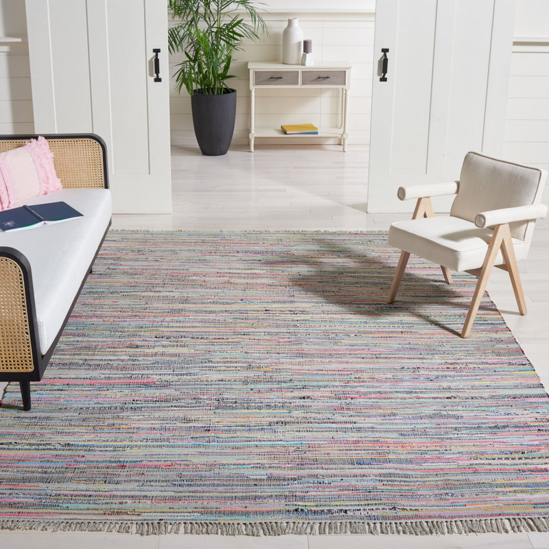Mireia Rug Hand Woven Cotton Striped Rug, Rectangle 11' x 15'