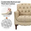 Fauteuil en cuir véritable capitonné Annja-87637091