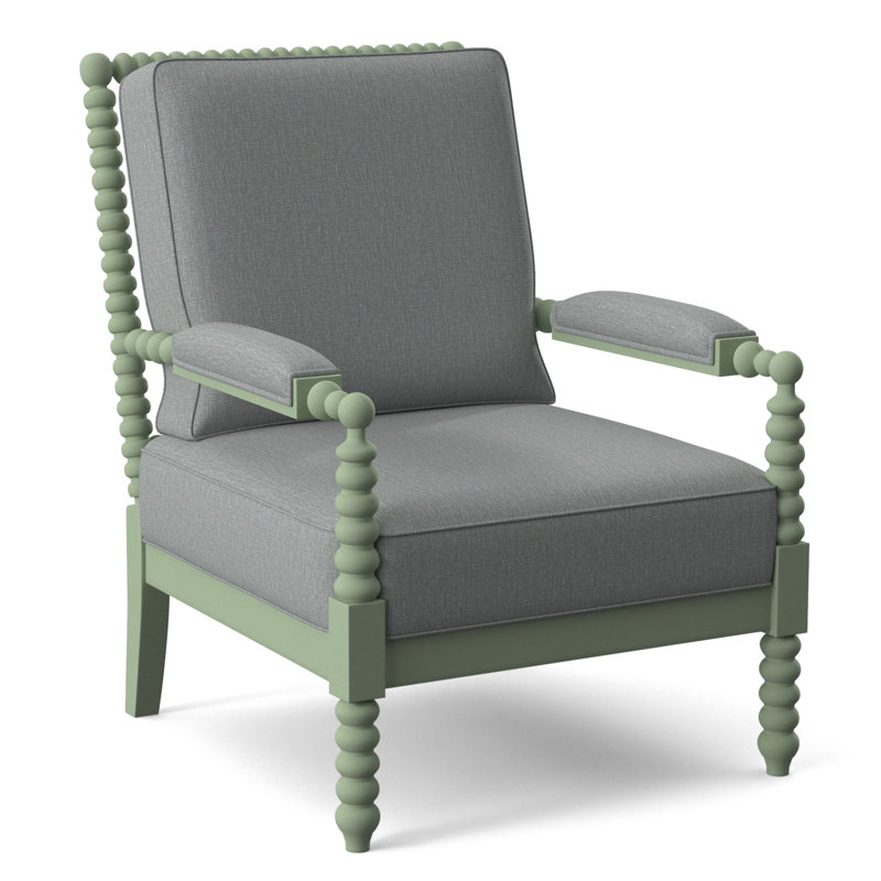 Fauteuil Jamilla Sabrina, Tissu performance bleu clair 0851-55, Finition céleri