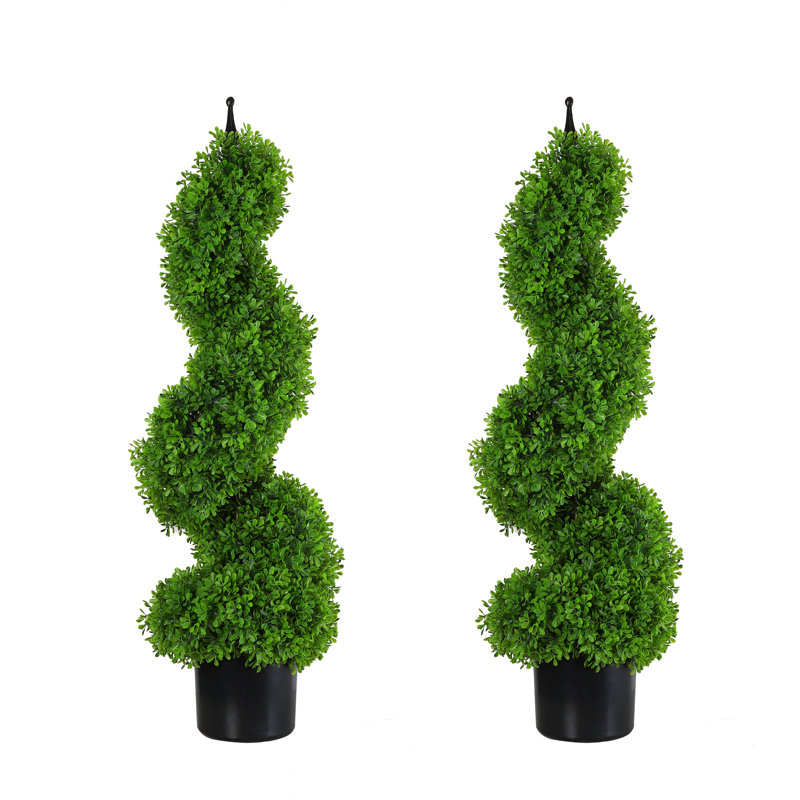 Ensemble de 2 buis artificiels en pot, H 35 po