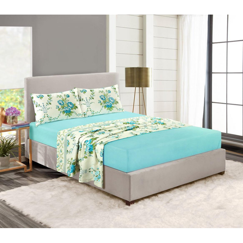 Alisabeth Flannel Sheet Set, Double (4'6), Teal