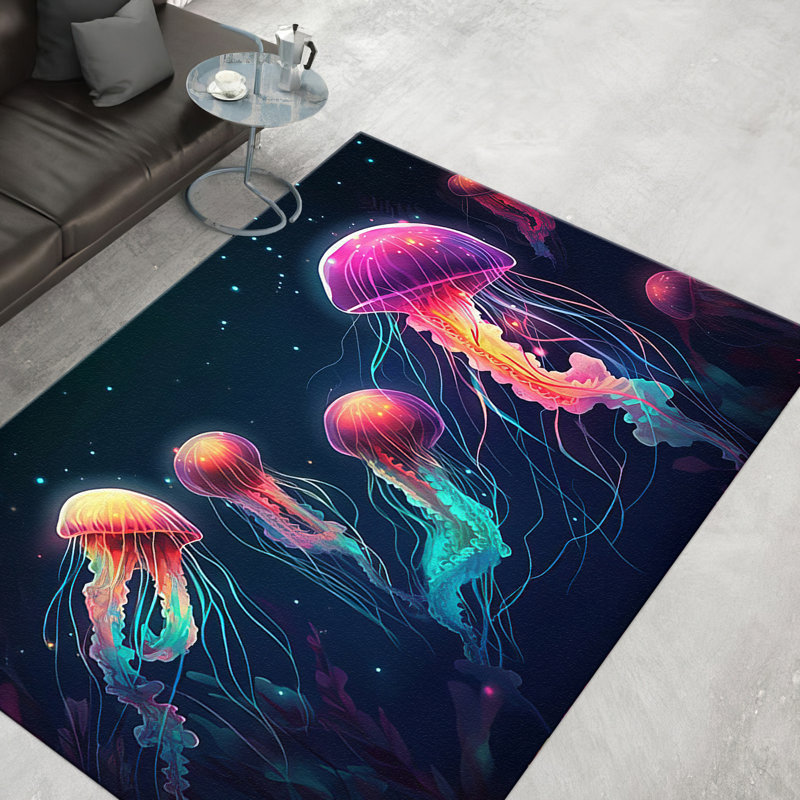 High-Quality Printed Rug with Soft Pile and Intricate Floral Design Ideal for Enhancing the Aesthetic Appeal of Your Living Room or Bedroom