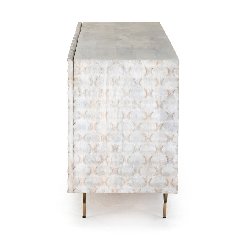 Rio Solid Wood TV Stand, White Wash