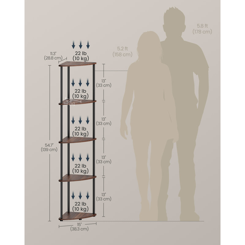 4cm H x 40cm W Steel Bookcase