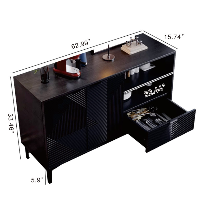 Buffet Kyzic, H 33,46 po x l 62,99 po x P 15,74 po