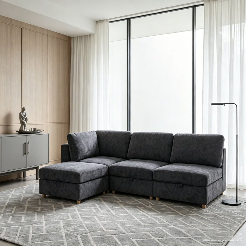 Canapé modulaire modulaire, Grey+4 Seat