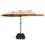 Parasol double 15 pi pour piscine - Toile taupe 15 pi x 9 pi avec auvent - Auvent