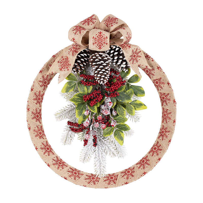 Faux Mixed Assortment Burlap 18'' Wreath