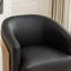 Fauteuil demi-tonneau pivotant en similicuir Delwood-1251969350