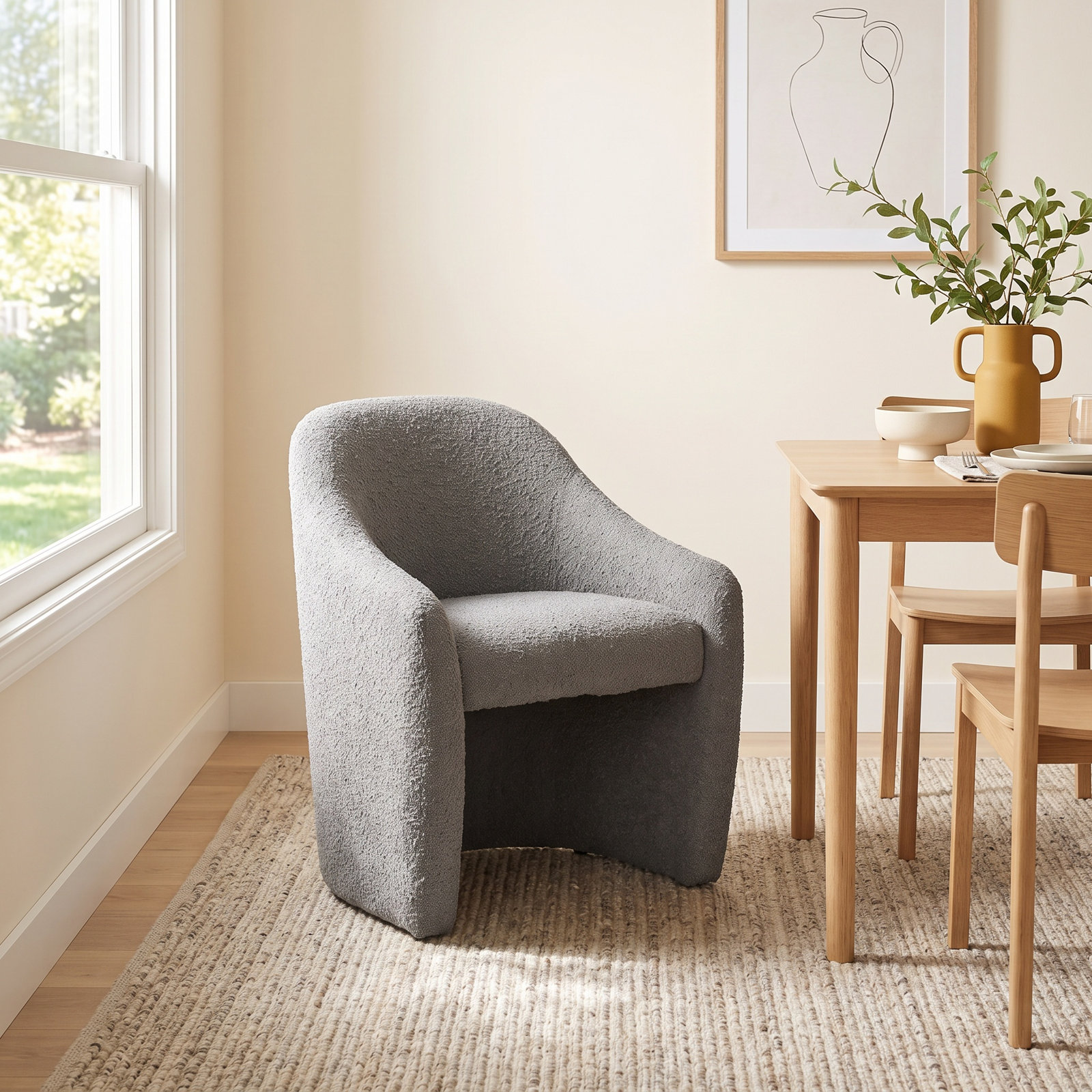 Nonia Dining Chair, Charcoal Polyester
