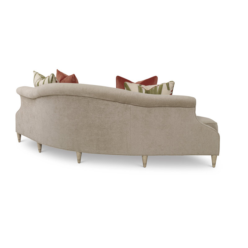 Tinsley Sofa, Chartres Pebble, American Walnut