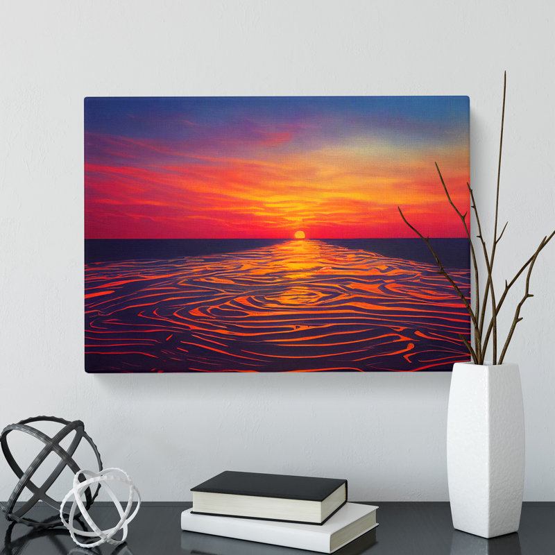 Awe Inspiring Ocean Sunset - Wrapped Canvas, 35cm H x 50cm W x 3cm D