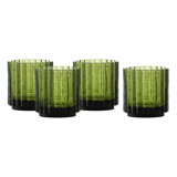 Fortessa Mahalo Stackable Glass, 11 Oz. Double Old Fashioned (Set of 4), Ginger Gold