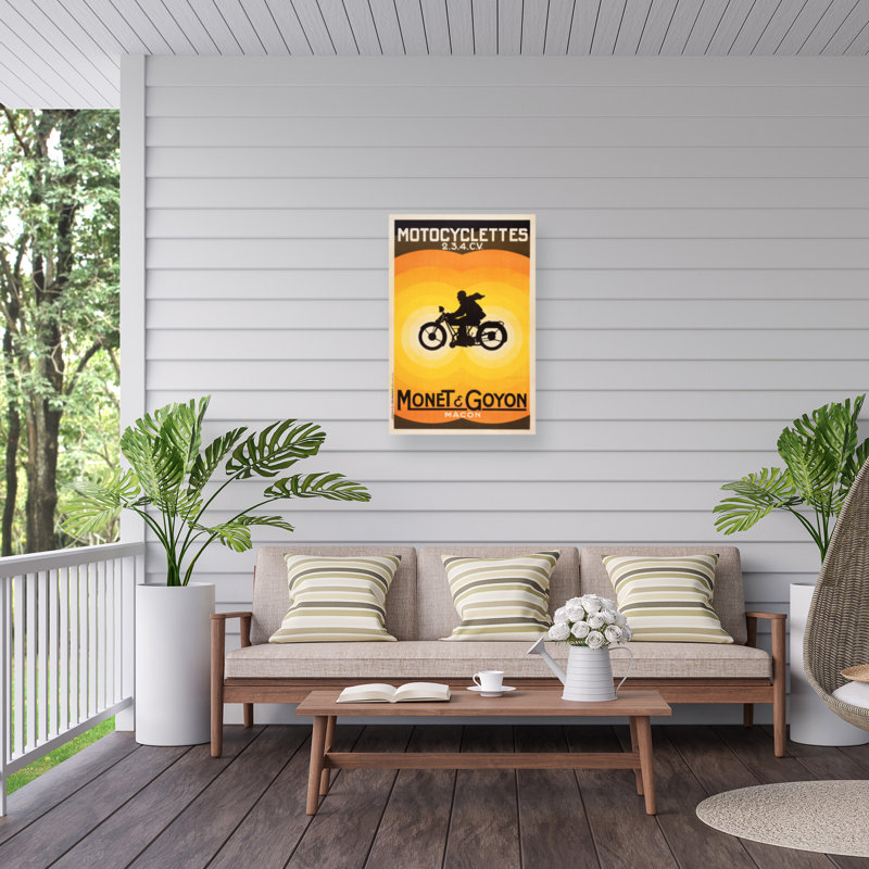 Toile pour l'extérieur Marcus Jules Motocyclettes, H 12 po x l 19 po