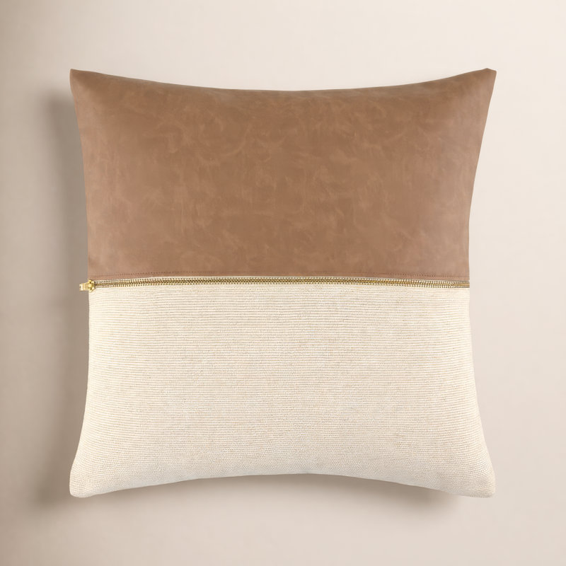 Coussin décoratif Galey Alix X Livabliss San Marco, H 20 po x l 20 po, polyester, Tanné
