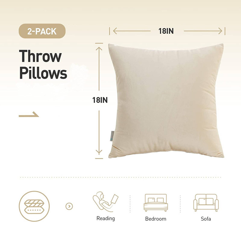  Square Pillow Insert, Cream