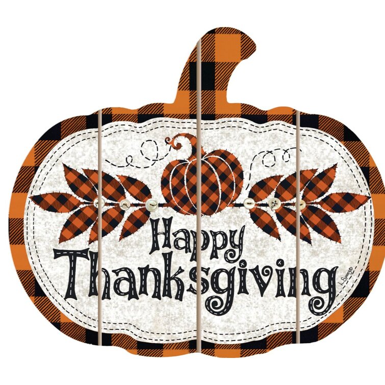 Happy Thanksgiving - Buffalo Check Decorative Accent