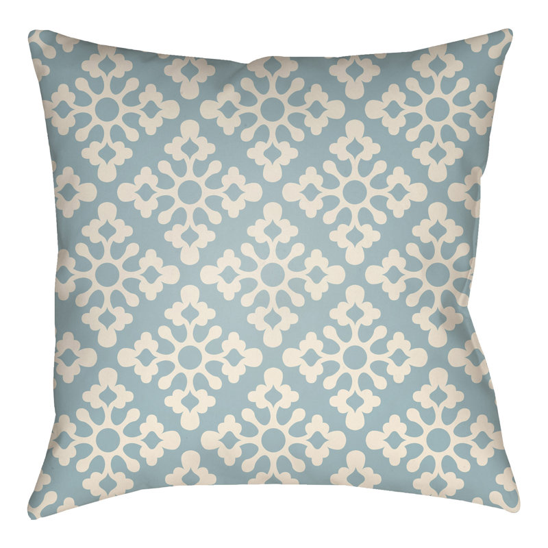 Litchfield Ladson Floral Throw Pillow, 22" H x 22" W, Light Blue/Ivory